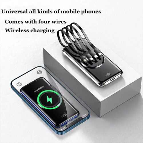 Bežični Punjač - Power Bank Sa 4 Kabla