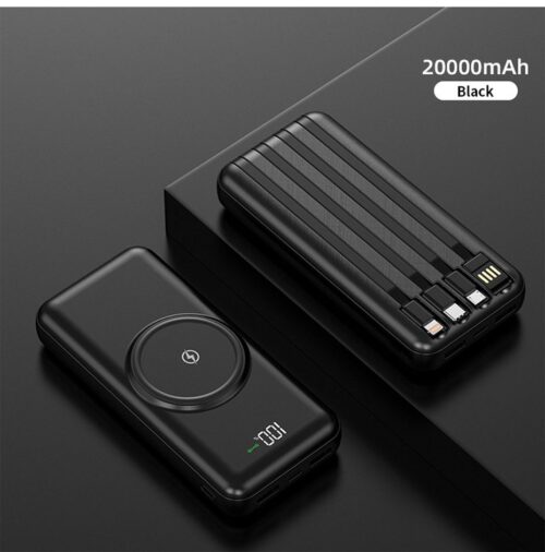 Bežični Punjač - Power Bank Sa 4 Kabla
