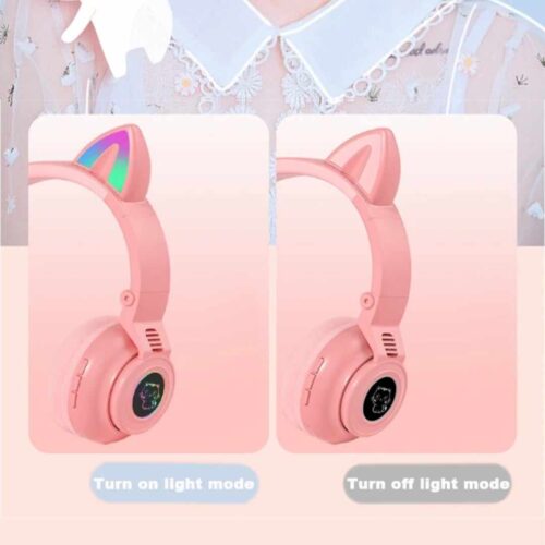 Svetleće Bluetooth Slušalice Sa Mačjim Ušima