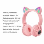 Svetleće Bluetooth Slušalice Sa Mačjim Ušima